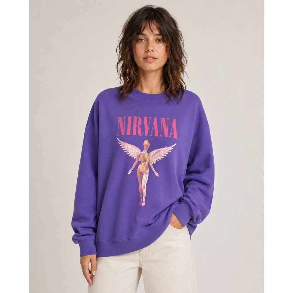 Nirvana Crewneck Purple Sweatshirt Plus Size XXL